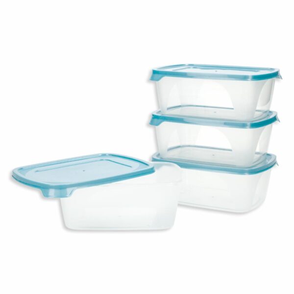 Set Reposteros Foodkeeper Rectangular N1 Con Tapa Capri Perlado Vitalia PLAPASA 4X0.6 Litros