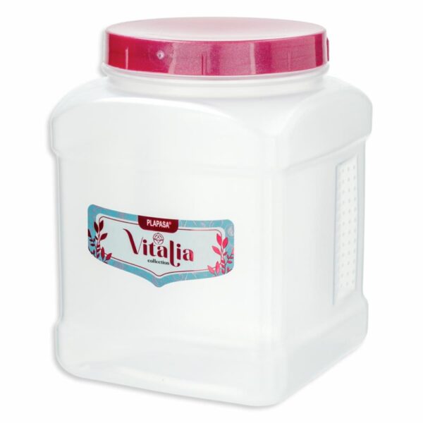 Pomo Dispensador Cuadrado N2 Con Tapa Burdeos Perlado Vitalia PLAPASA 1.5 Litros