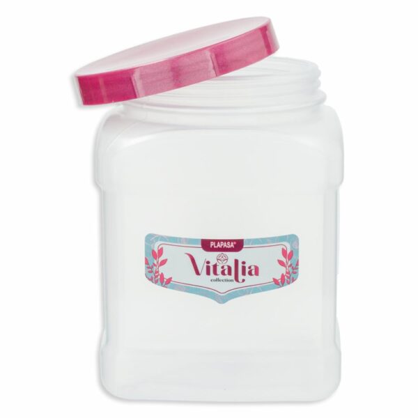 Pomo Dispensador Cuadrado N2 Con Tapa Burdeos Perlado Vitalia PLAPASA 1.5 Litros - Imagen 2
