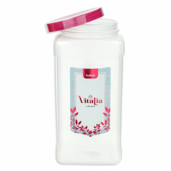 Pomo Dispensador Cuadrado N3 Con Tapa Burdeos Perlado Vitalia PLAPASA 2.5 Litros - Imagen 2