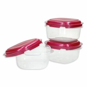 Set Reposteros Set X3 Lunchkeeper Con Tapa Burdeos Perlado Vitalia PLAPASA 3X0.5 Litros