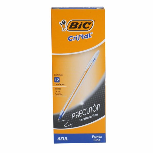 Bolígrafo Fino Azul BIC 12 Piezas