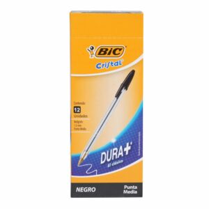 Bolígrafo Cristal Negro BIC 12 Piezas