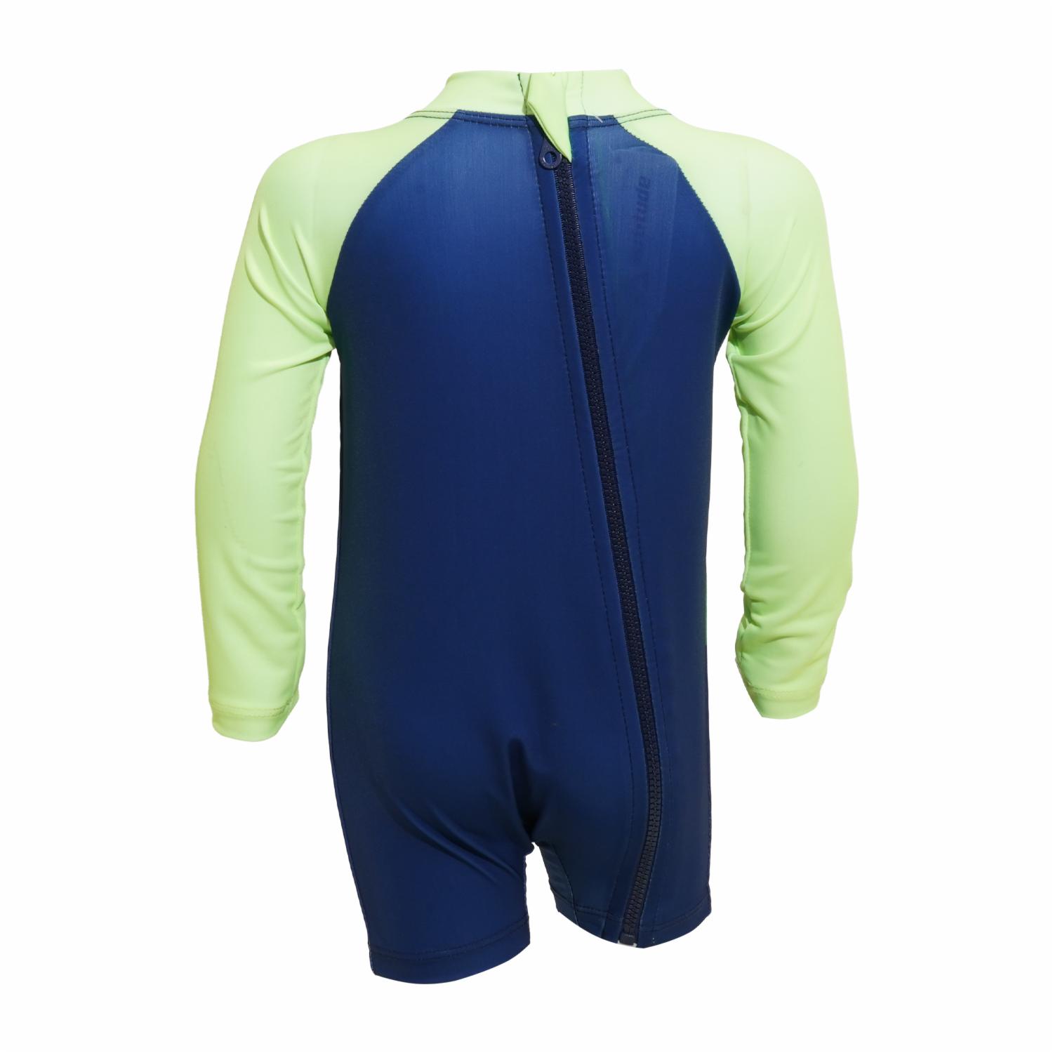 Traje De Baño Dino Entero Con Cierre Cuello Redondo Mangas Largas ACTITUD - Imagen 2