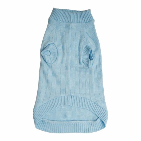 Suéter Para Perro De Cuadros Celeste MY STYLE Talla Pequeño