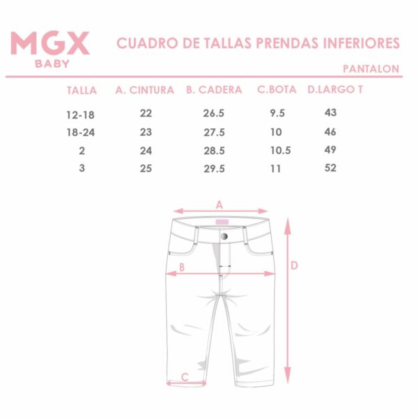 Pantalón Gabardina 5 Bolsillos Crema MGX BASIC - Imagen 3
