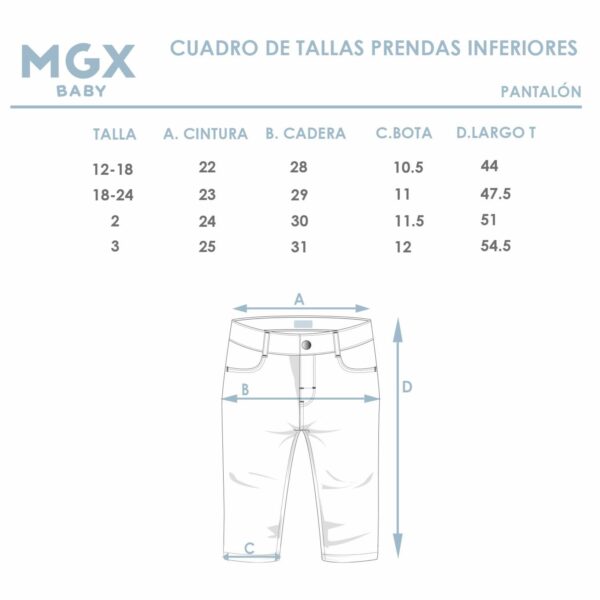 Pantalón Gabardina 5 Bolsillos Azul Marino MGX BASIC - Imagen 3