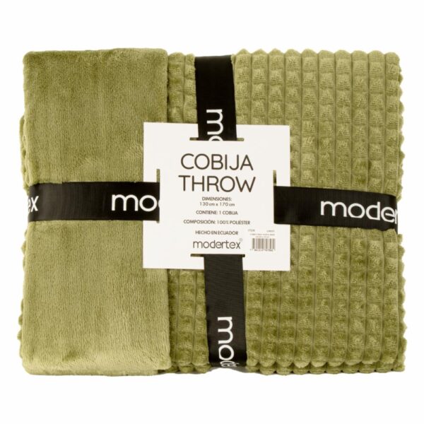 Cobija Throw Waffle Verde MODERTEX - Imagen 2