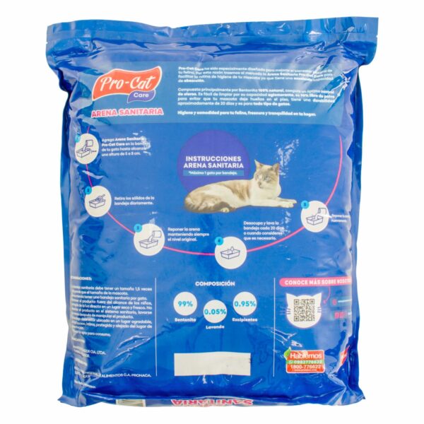 Arena Para Gato Sanitaria PRO-CAT CARE 10 Kg - Imagen 2