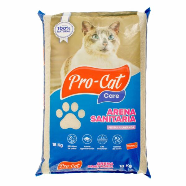 Arena Para Gato Sanitaria PRO-CAT CARE 18 Kg - Imagen 2