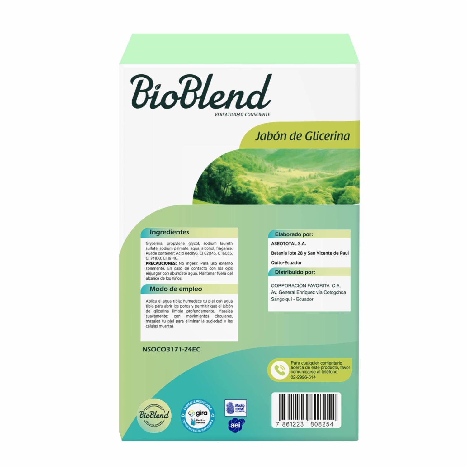 Jabón En Barra Con Glicerina Surtido BIO BLEND 3 X 110 G - Imagen 2