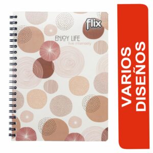 Cuaderno Universitario Argollado 1 Línea FLIX 100 Hojas