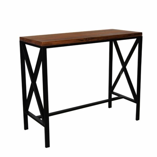 Desayunador Ferro Rectangular 4 Puestos Natural SYNERGY Madera Y Metal - Imagen 3