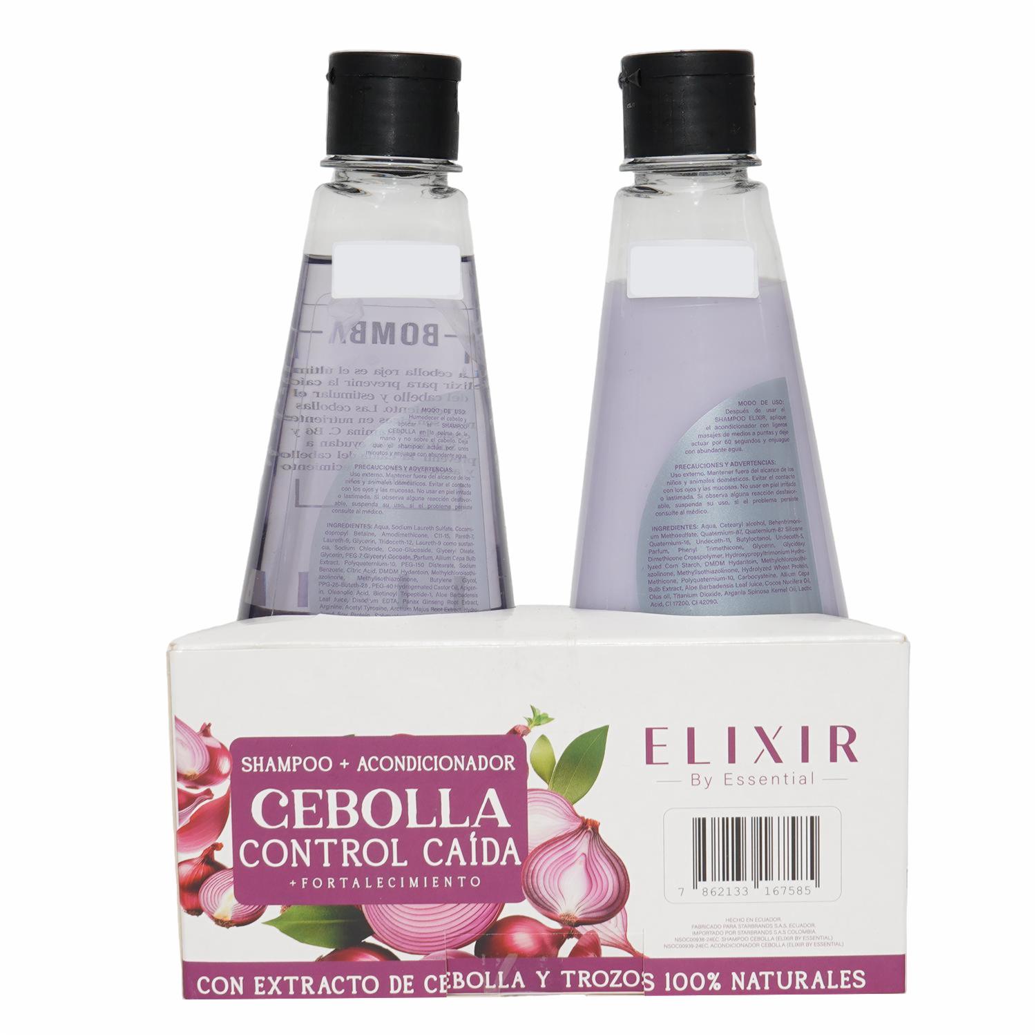 Shampoo De Cabello Y Acondicionador Cebolla Control Caída ELEXIR 2 X 370 Ml