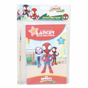 Block Para Pintar Diseños Spidey 6 Acuarelas + Pincel DISNEY 10 Hojas