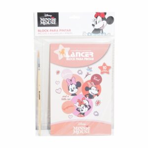 Block Para Pintar Diseños Minnie 6 Acuarelas + Pincel DISNEY 10 Hojas