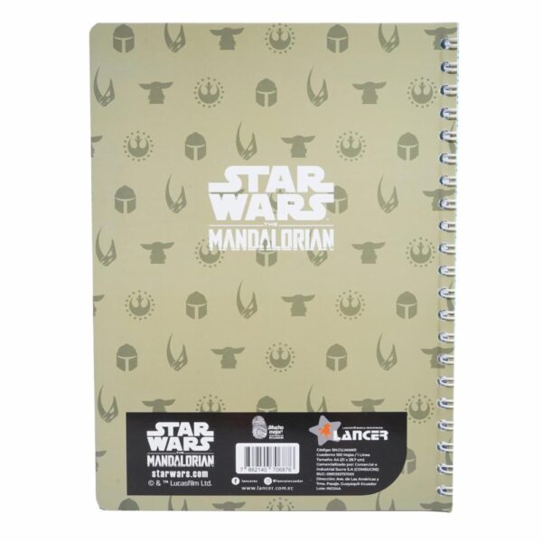 Cuaderno Universitario Mandalorian 1 Línea DISNEY 100 Hojas - Imagen 2