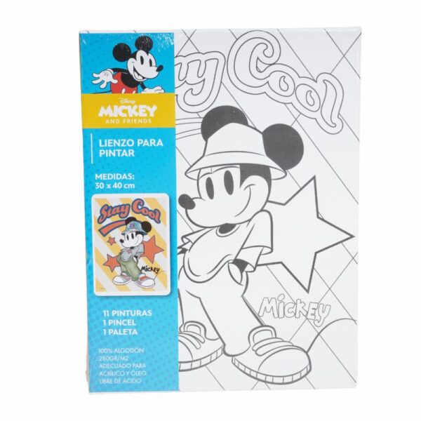 Set Lienzo Pintura Con Pincel Y Paleta Mickey DISNEY