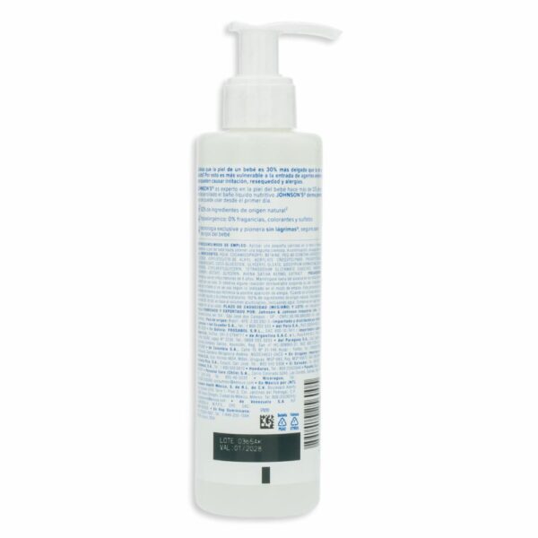Baño Líquido Derma Protect Nutritivo Para Bebé Todo Tipo De Piel JOHNSON'S 200 Ml - Imagen 2