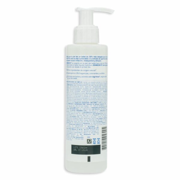 Baño Líquido Derma Protect Nutritivo Para Bebé Todo Tipo De Piel JOHNSON'S 200 Ml - Imagen 2
