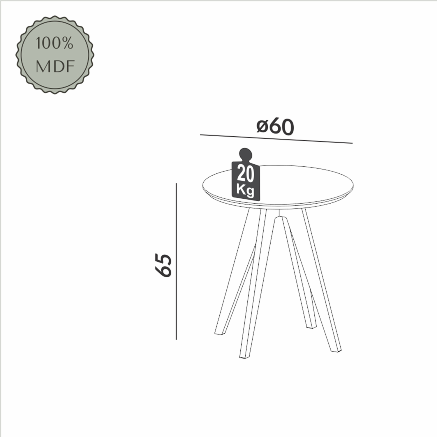 Mesa De Luz Modelo Tb38 Jw Freijo Y Blanco DALLA COSTA Mdf