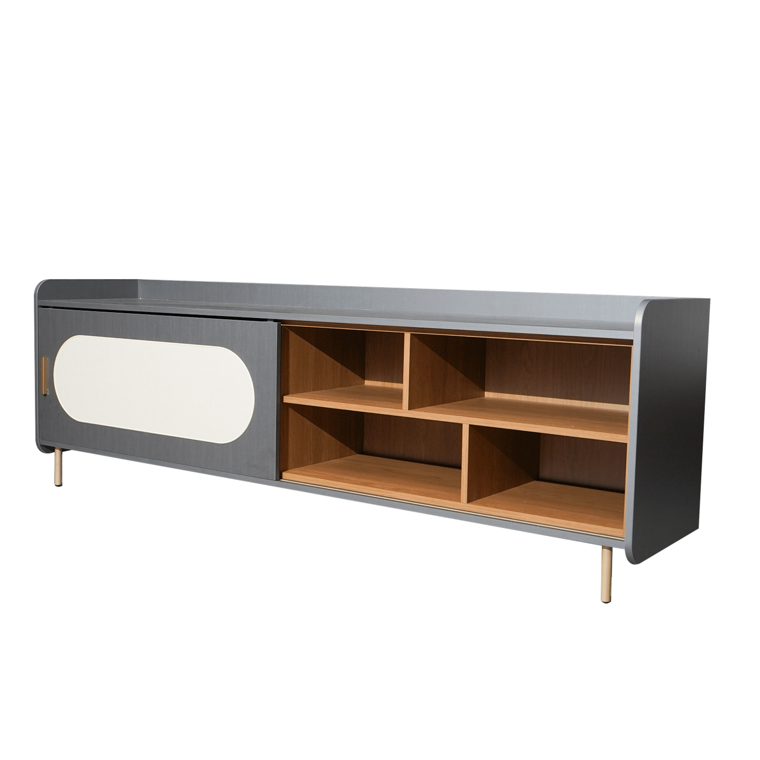 Rack De Tv Puerta Corrediza Gaia Grafito FALKK