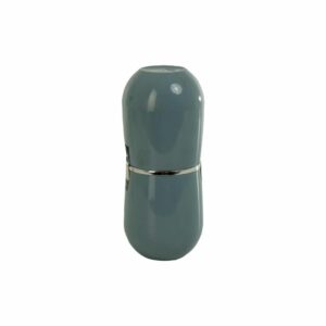 Soporte Cepillo Cromo Belly Con Tapa Azul OU Unidad