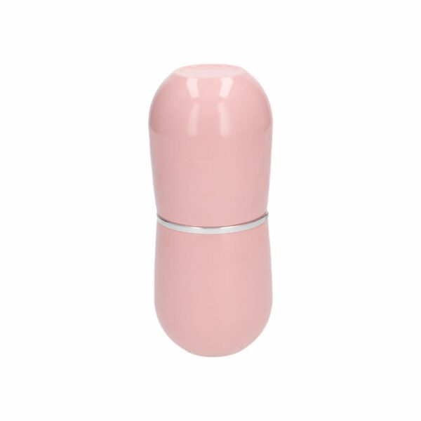 Soporte Cepillo Cromo Belly Con Tapa Rosa OU Unidad