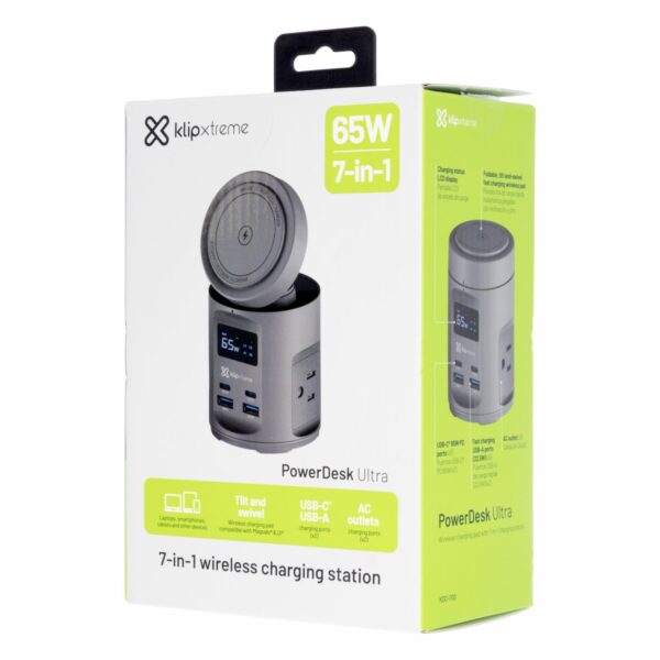 Estación De Carga Inalámbrica 7 In 1 Power Strip Display KLIPXTREME 65 W - Imagen 4