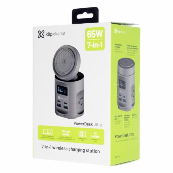 Estación De Carga Inalámbrica 7 In 1 Power Strip Display KLIPXTREME 65 W - Imagen 5