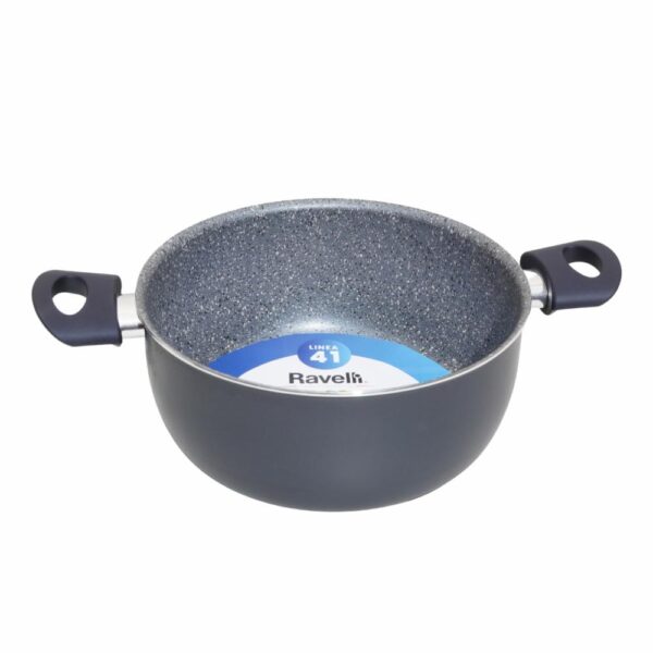 Olla De Inducción Baja Negra RAVELLI 28X28 Cm