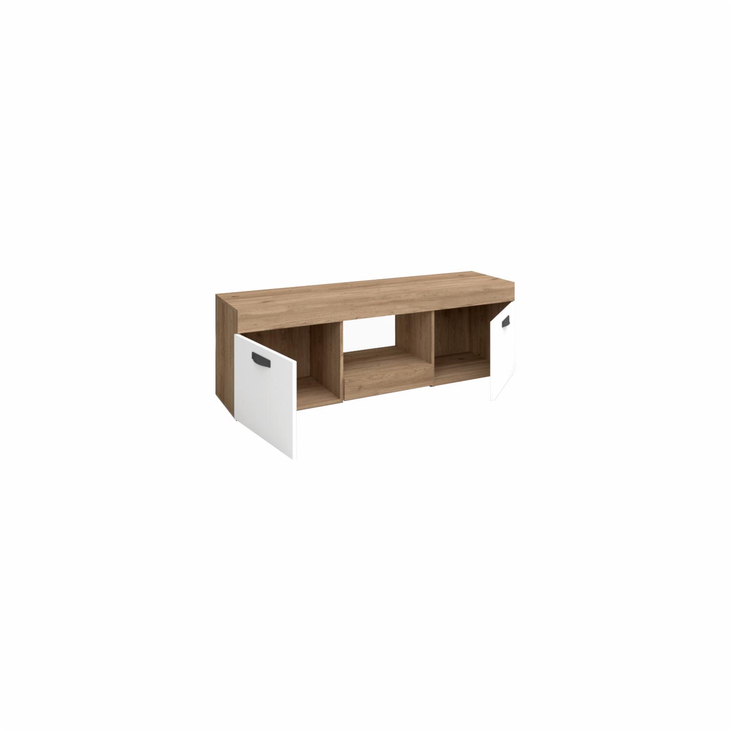 Mesa De Tv Argos 2 Naturale Blanco FABRIKIT 2 Puertas - Imagen 3