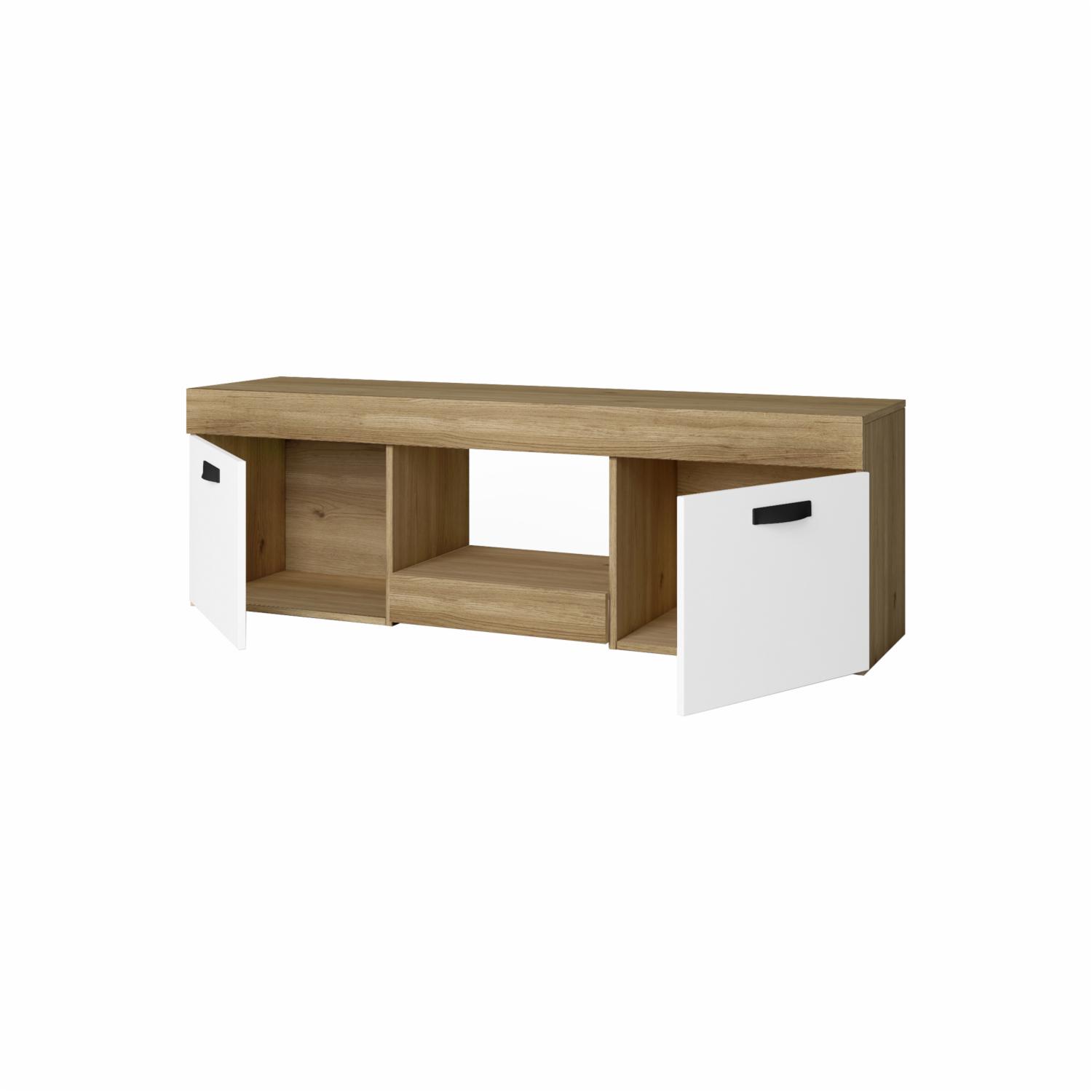 Mesa De Tv Argos 2 Naturale Blanco FABRIKIT 2 Puertas - Imagen 4
