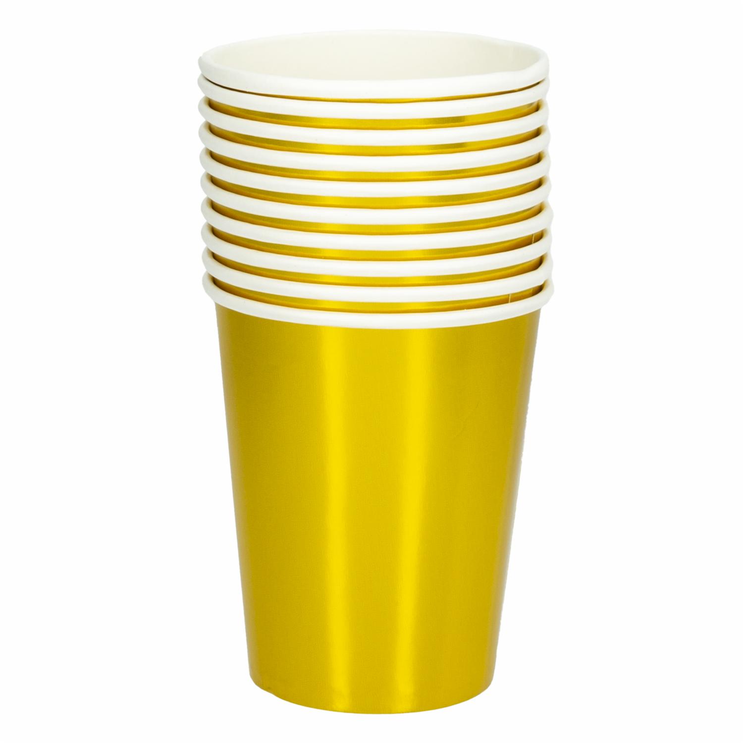 Vaso Dorado 8 Oz IMPORTADORA CUMPLEAÑOS X 10 Uds - Imagen 2