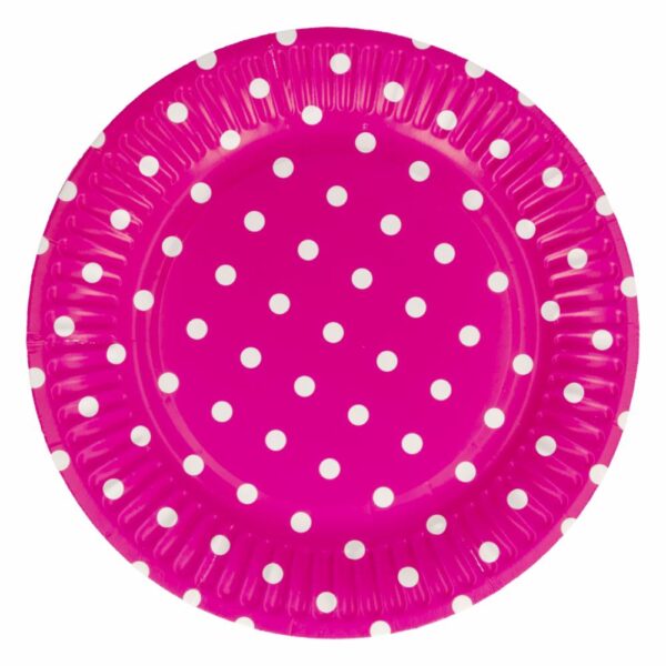 Plato Puntos Fuxia 7" IMPORTADORA CUMPLEAÑOS X10 Unidades - Imagen 2
