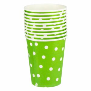 Vaso Puntos Verde Lima 7Oz IMPORTADORA CUMPLEAÑOS X10 Unidades