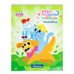 Libro Block Para Colorear Mascotas BEASCOA 64 Páginas