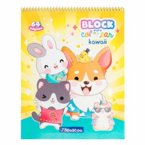 Libro Block Para Colorear Kawaii BEASCOA 64 Páginas