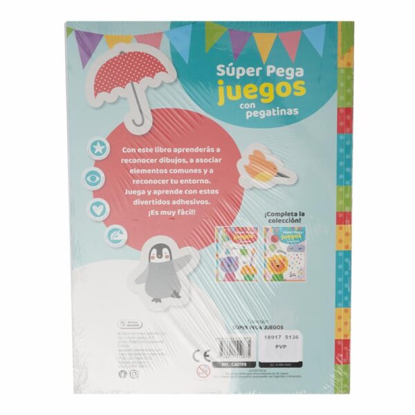 Libro Super Pega Juegos Con Pegatinas SALDAÑA 35 Páginas - Imagen 2