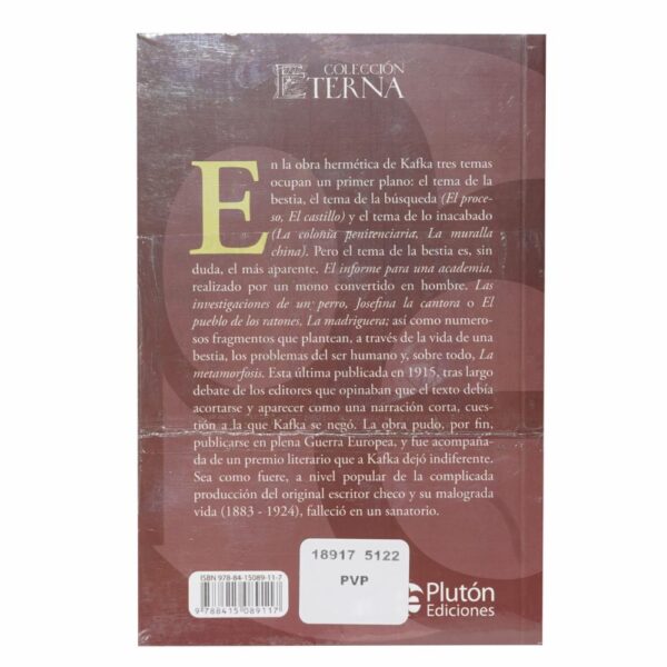 Libro La Metamorfosis PLUTÓN 128 Páginas - Imagen 2