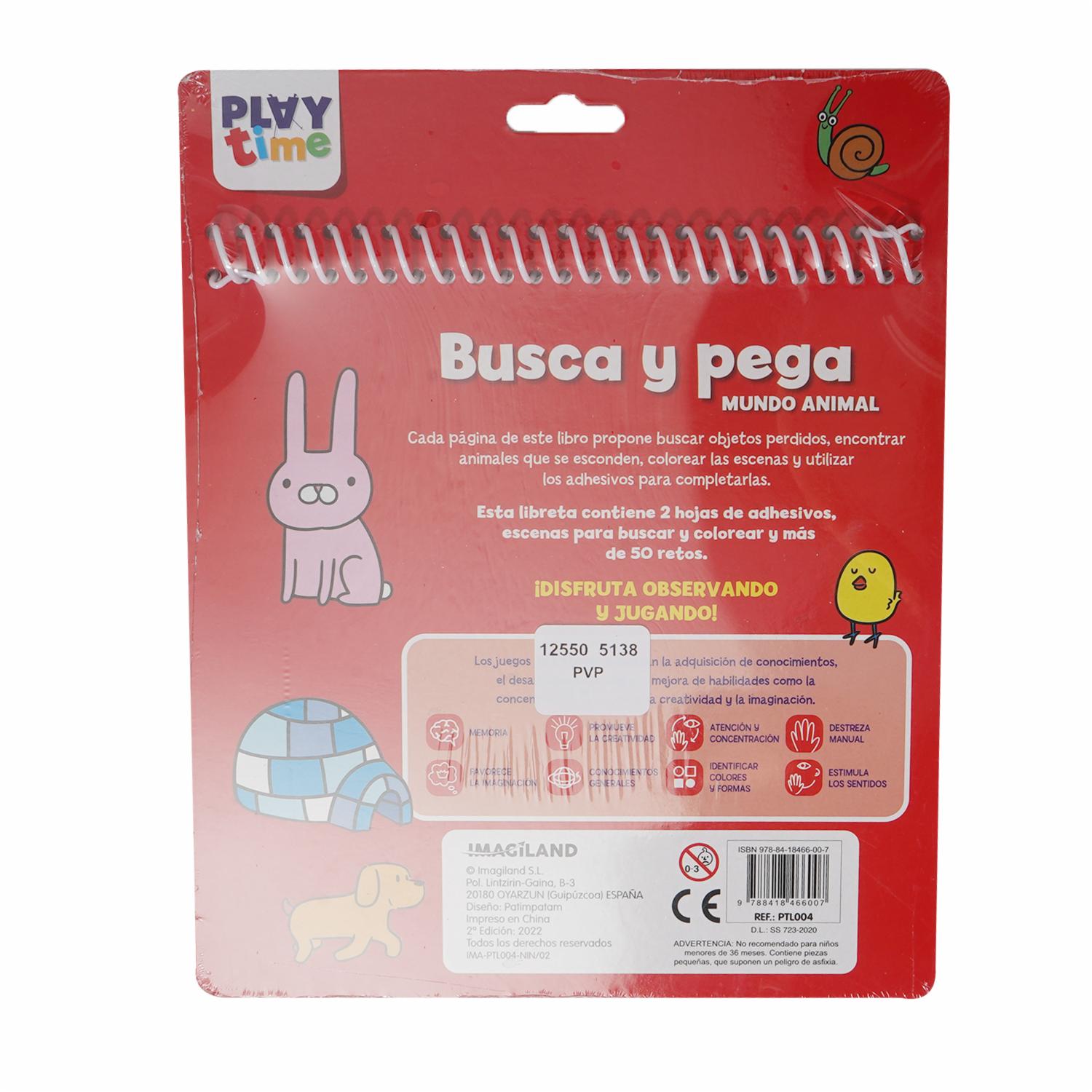 Libro Busca Y Pega Mundo Animal LIBRO DIVO 15 Páginas - Imagen 2