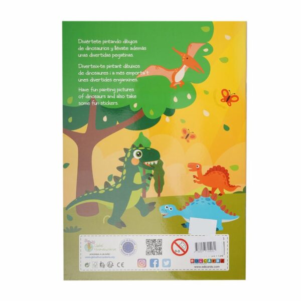 Libro Dinocolor Colouring Book Sticker's EDICARDS 150 Páginas - Imagen 2