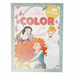 Libro Disney Princesas Color Con Pegatinas EDICARDS 20 Páginas
