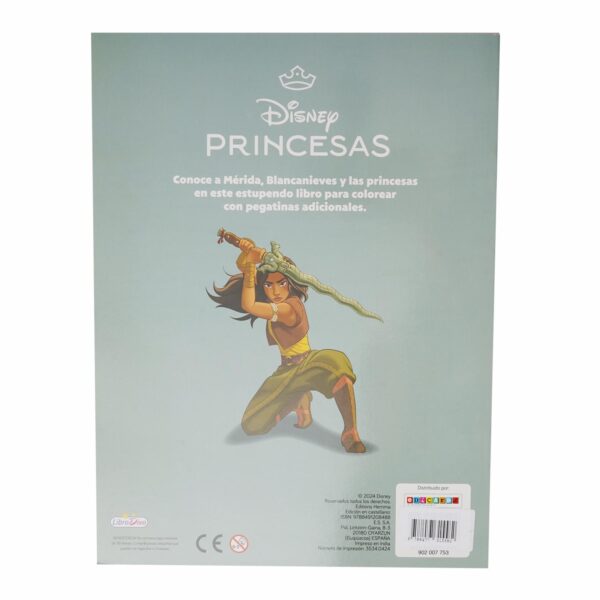 Libro Disney Princesas Color Con Pegatinas EDICARDS 20 Páginas - Imagen 2