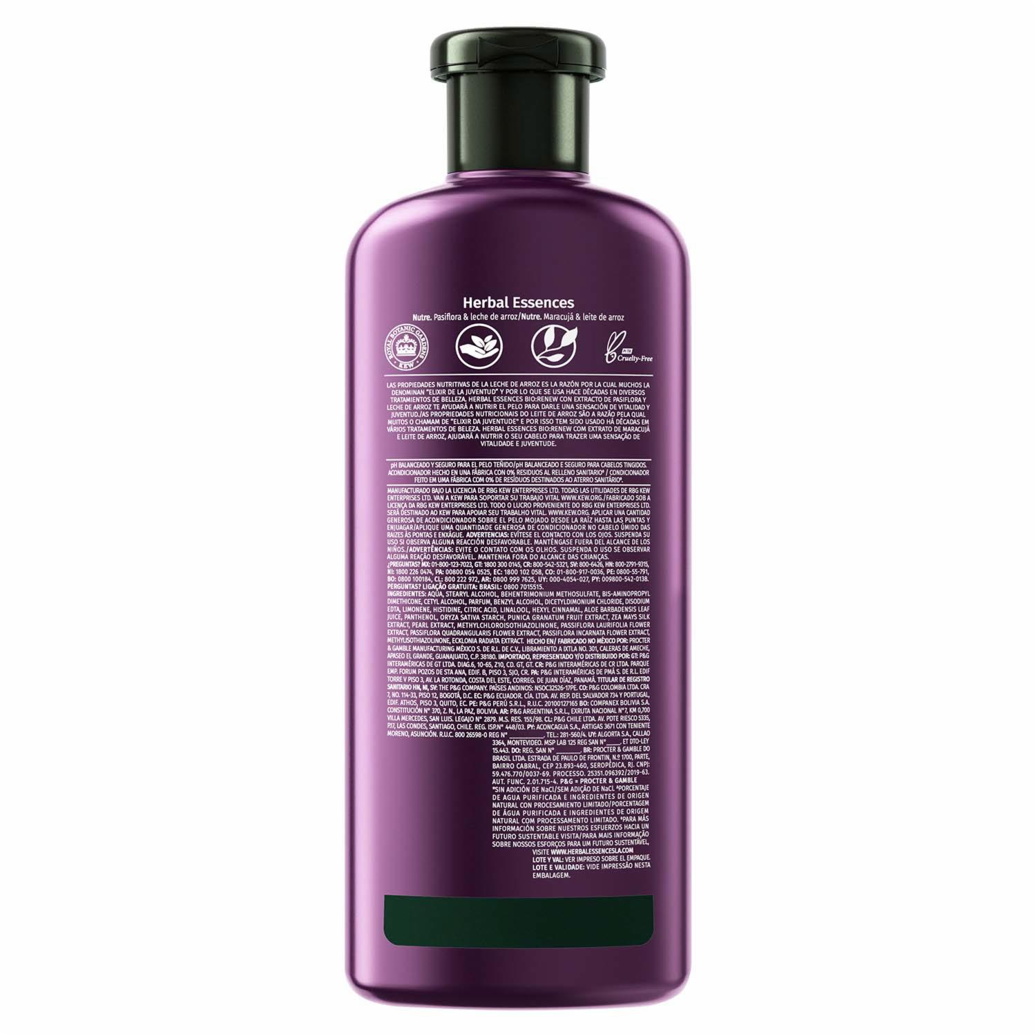 Acondicionador Biorenew Flores De Pasión HERBAL ESSENCES 400 Ml - Imagen 2