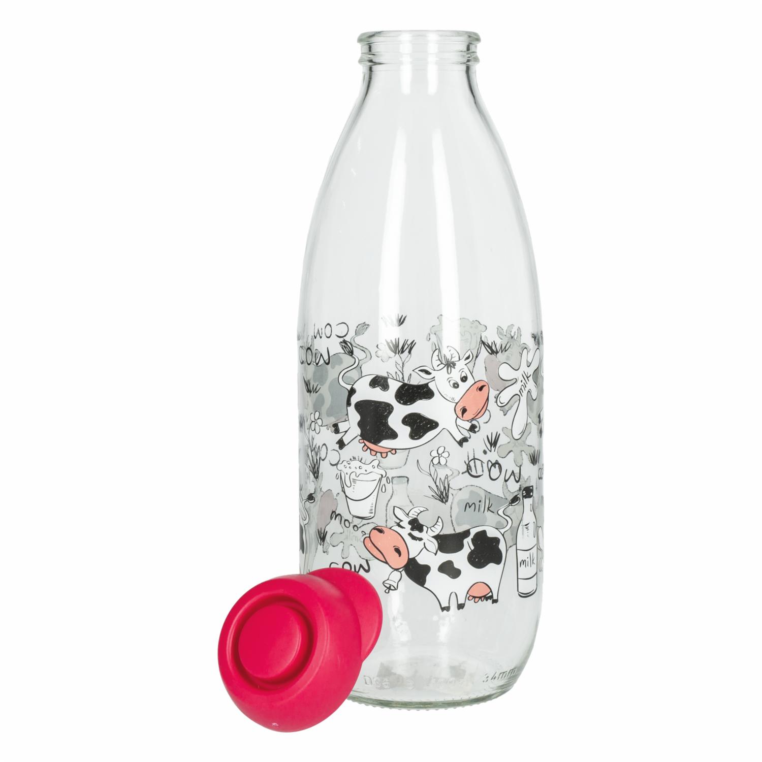 Botella Para Leche Decorada Fucsia HEREVIN 1 L - Imagen 2