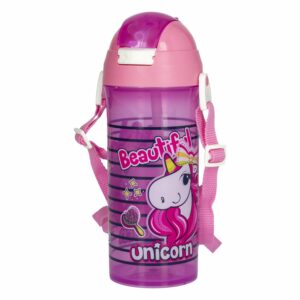 Botilito Escolar Con Sorbete Unicornio Rosado HEREVIN 610 Ml