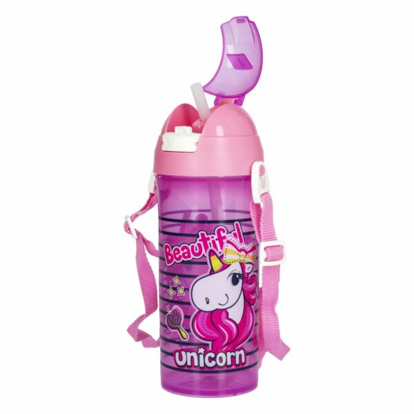 Botilito Escolar Con Sorbete Unicornio Rosado HEREVIN 610 Ml - Imagen 2