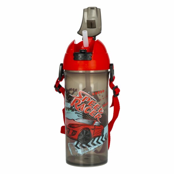 Botilito Escolar Con Sorbete Auto Rojo HEREVIN 610 Ml - Imagen 2