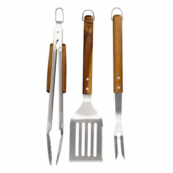 Set Utensilios Trinche Espatula Y Pinza Para BBQ SUNLIFE 3 Piezas - Imagen 2